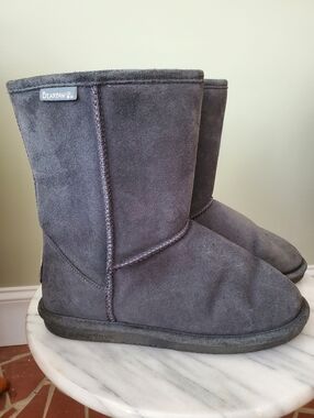 Bearpaw Adele Grey Suede Wool Lined Winter Boots 9